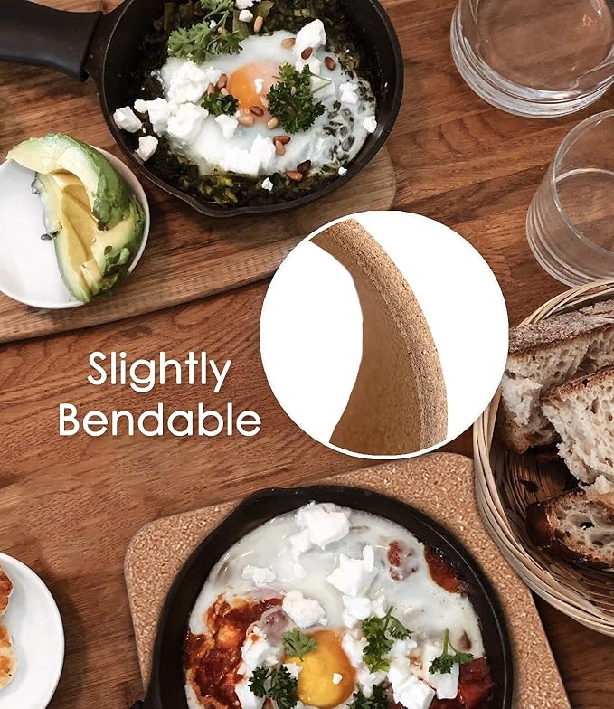 Cork Trivet, 6 Pcs High Density Thick Square Trivets for Hot Dishes, 8 Inch Heat Resistant Multifunctional Coaster, Hot Pads for Table & Countertop