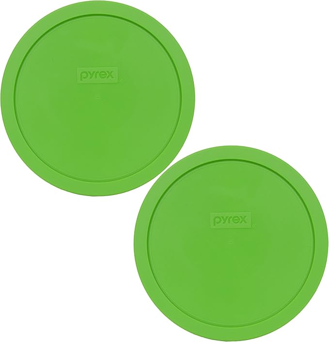 Pyrex 7402-PC 6/7-Cup Green Food Storage Replacement Lid (2-Pack) - Made in USA