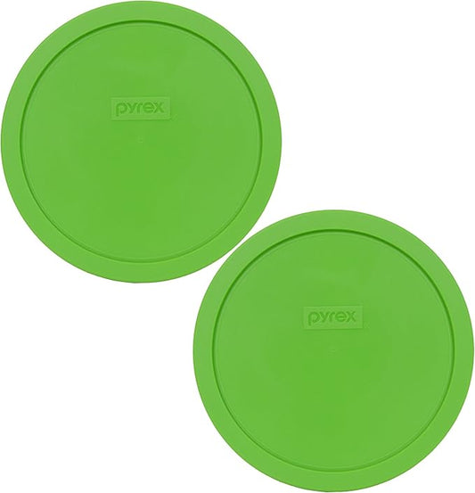 Pyrex 7402-PC 6/7-Cup Green Food Storage Replacement Lid (2-Pack) - Made in USA