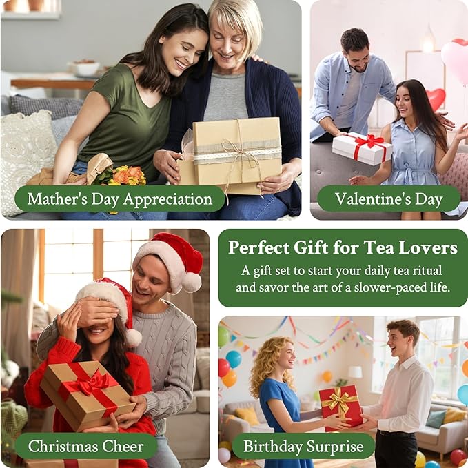 Matcha Whisk Set - Ceramic Matcha Set Includes Matcha Bowl, Whisk and Holder, Bamboo Scoop, Scoop Rest, Sifter and Tea Towel - 7 Pcs Ceremonial Gift Kit for Matcha Lovers (Gradient Pink)