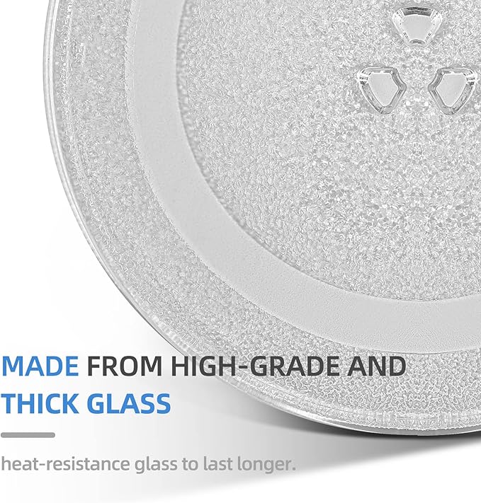 Microwave Glass Plate 14 1/8 inch - Exact Replacement for Microwave Turntable Part Numbers W10531726 / W11358813 and W11402532 - Dishwasher Safe