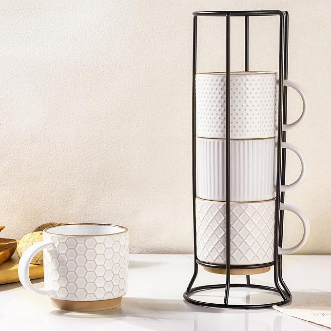 GBhome 12OZ Stackable Coffee Mugs by GBhome