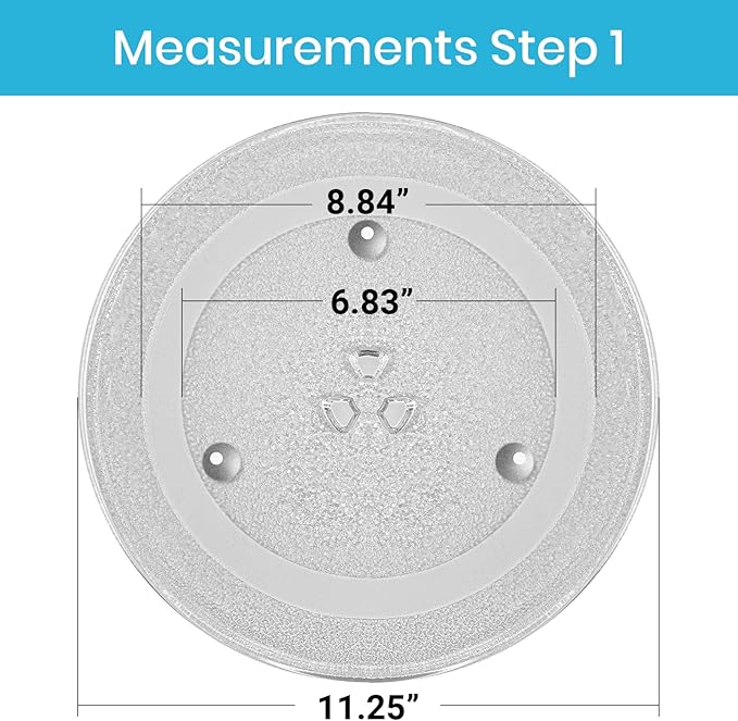 The 11.25’’ Microwave Glass Tray Compatible with GE and Kenmore - Exact Replacement Part of WB49X10097/ DE63-00536A / ME 16H702SES/ MCD991AB - Dishwasher Safe