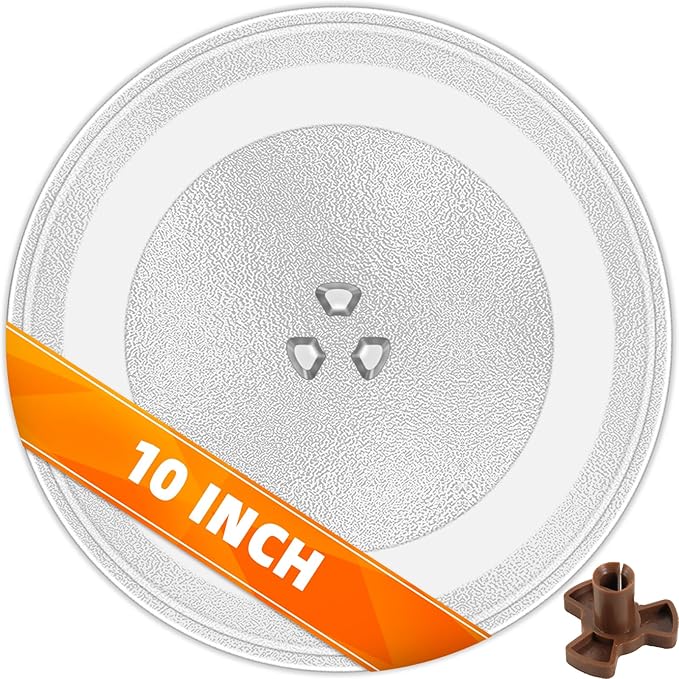10" Microwave Turntables Replacement, Microwave Glass Plate Compatible with Whirlpool - The Exact Replacement Part of W11367904/ W10337247/ AP6892124/ W11335034/ WPW10337247 etc – Dishwasher Safe