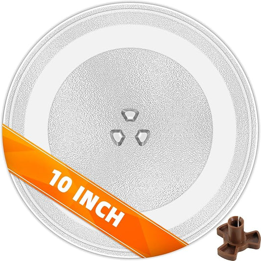 10" Microwave Turntables Replacement, Microwave Glass Plate Compatible with Whirlpool - The Exact Replacement Part of W11367904/ W10337247/ AP6892124/ W11335034/ WPW10337247 etc – Dishwasher Safe