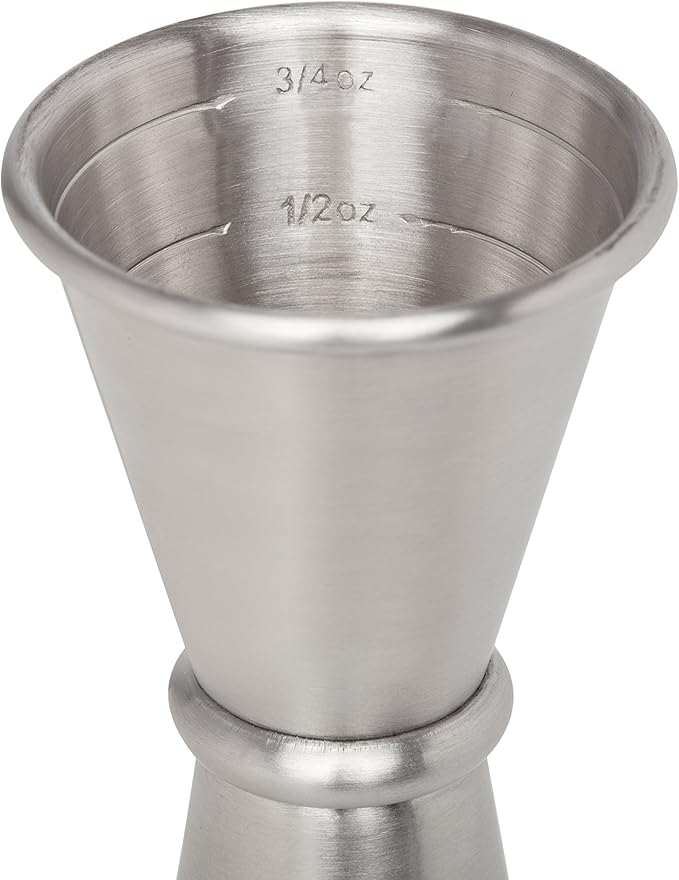 HIC Kitchen Bar Japanese-Style Double Cocktail Jigger, 18/8 Stainless Steel, For Mixing And Measuring Craft Cocktails, 0.5- To 2-Ounce