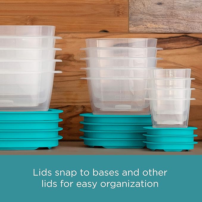 Rubbermaid EasyFindLids with Press & Lock Leak Proof Lids Food Storage Set, Meal Prep Containers, 12 Piece