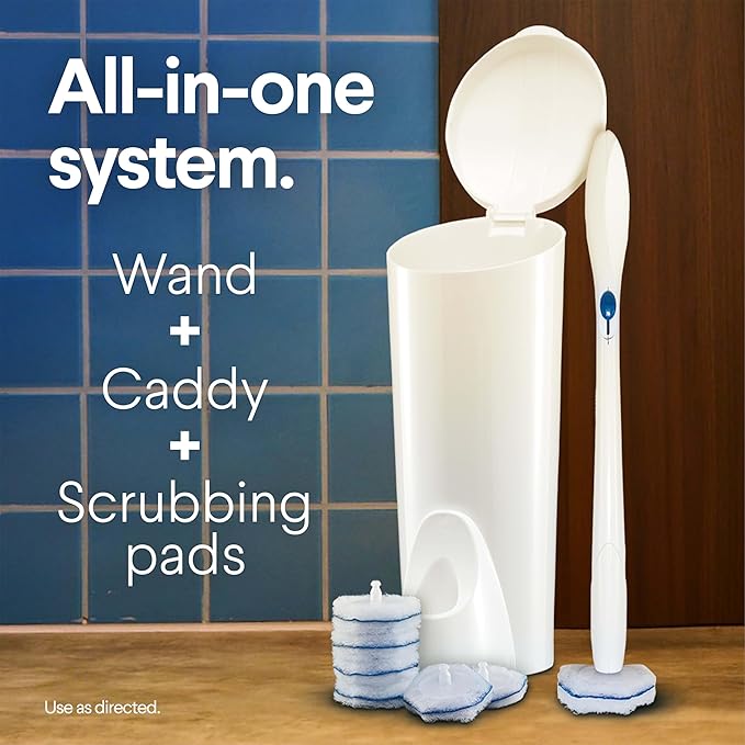 Clorox ToiletWand Toilet Bowl Cleaner- Toilet Brush, Storage Caddy and 6 Disinfecting Refill Heads