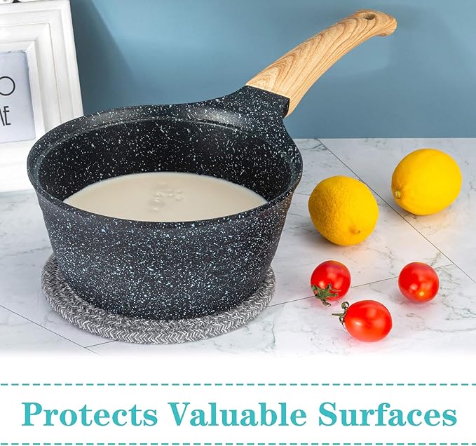 Trivets for Hot Dishes, Pots and Pans, 8 Inches Hot Pads 5 Pcs, Pot Holders for Kitchen, Heat Resistant Mat Protect Counter, Coasters Set Home Essentials Farmhouse Decor (Deep Gray)