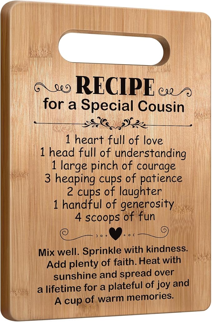 Popular Cousin Gifts for Women, Cutting Board Gift for Cousin, Cousin Appreciation Gift, Thank You Gift for Cousin Christmas Birthday