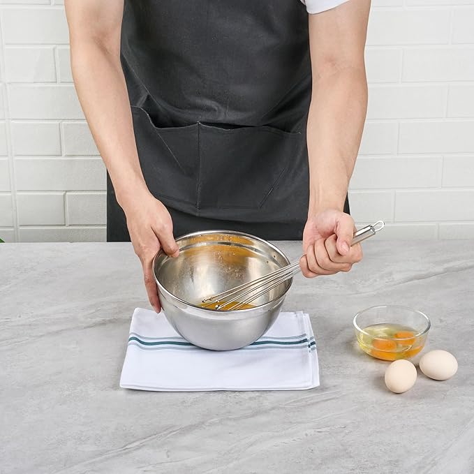 Restaurantware-German Standard 12.6 Inch Ball Whisk, 1 Dishwashable Kitchen Whisk - Ergonomic Handle, Durable, Stainless Steel Manual Egg Beater, Suitable For Whisking, Stirring, Mixing, Beating