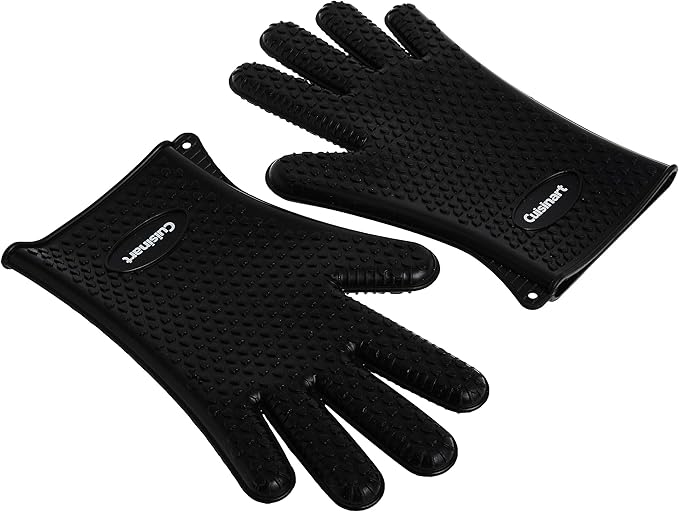 Cuisinart CGM-520 Heat Resistant Silicone Gloves, Black (2-Pack)