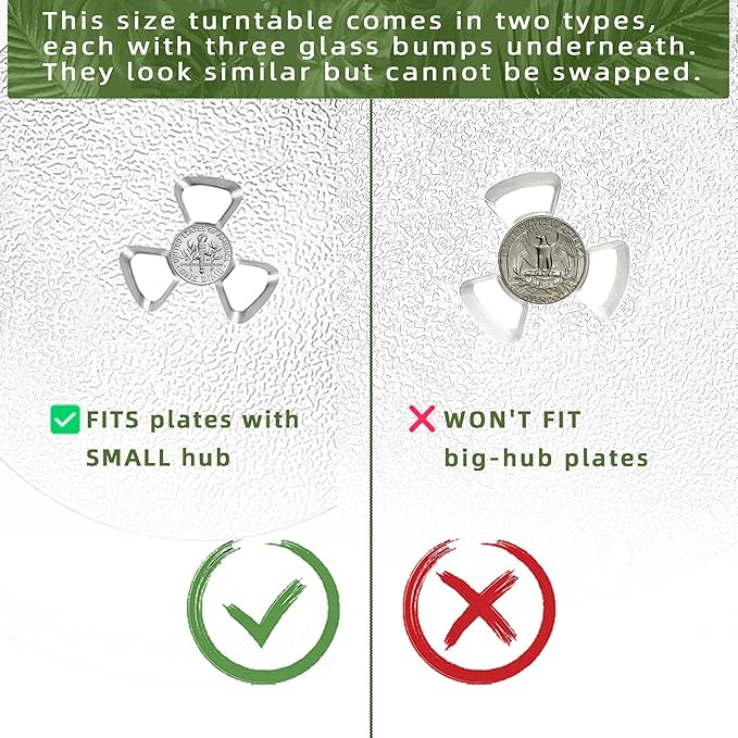 11.25" Microwave Plate Replacement for 3517203500 3517203510 Magic Chef MCO160 Series Compatible with Sharp Microwave Plate R318 R331 Series Frigidaire 5304481353 and 11 1/4 inch Daewoo Glass Plate