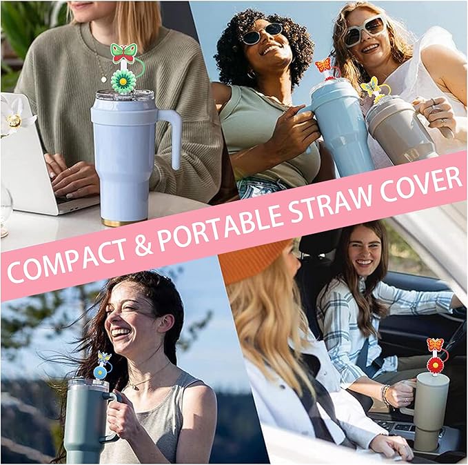 Stanley Cup Straw Cover Cap, Compatible with 30 & 40 Oz Tumbler, Reusable Straw Tips, Perfect for Gifts