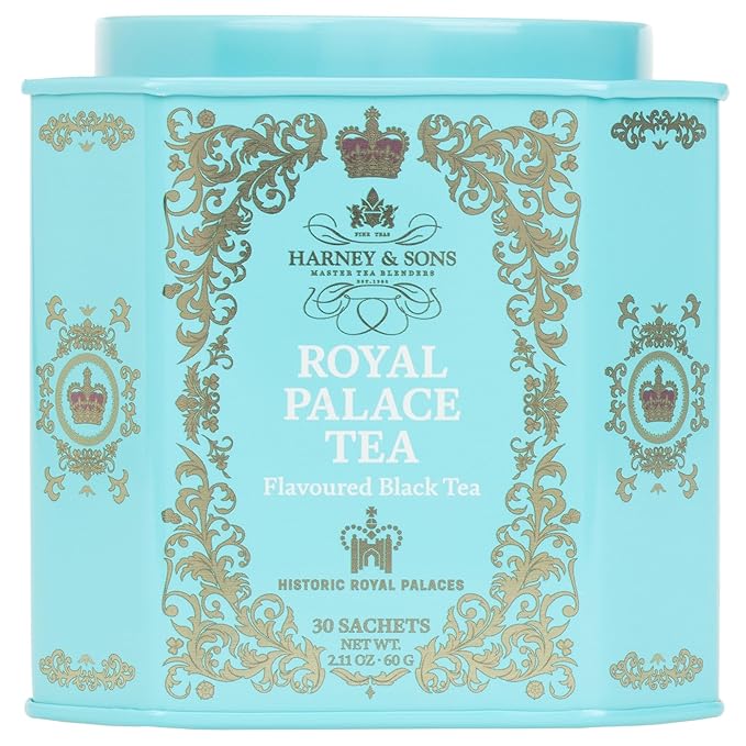 Harney & Sons Royal Palace Tea | Black Teas with Lemon and Grapefruit Flavors, 30 Sachets, Historic Royal Palaces Collection (Tin Design May Vary)