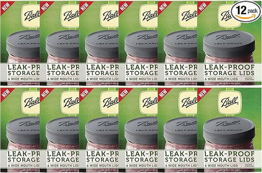 Ball Mason Jar Leak-Proof Lids, Wide Mouth, 6 CT (Pack of 12)