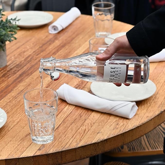 Bormioli Rocco Rock Bar 16.25 oz. Cooler Stackable Tempered Beverage Glasses for Cold Drinks, Water, and Cocktails, Set of 6, Clear