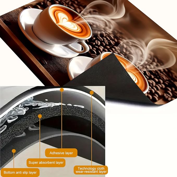Coffee Cup Stove Top Cover 28.3 x 20.5 Inches, Heat Resistant Glass Stove - Image 8