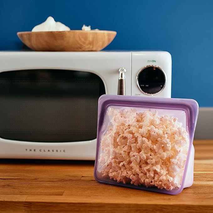 Stasher Premium Silicone Reusable Food Storage Stand-Up Mid Bag, Deep Ocean, Microwave, Sous Vide, Dishwasher, Oven and Freezer Safe, BPA Free, Leak-free, Eco-friendly, 56 Oz