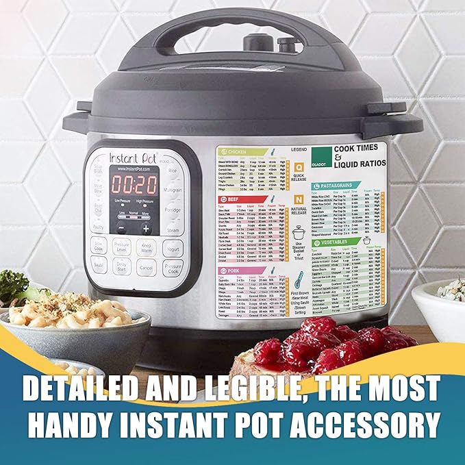 Instant Pot Cheat Sheet Magnet Set Accessories Quick Reference Guide - Healthy Handy Kitchen Recipe Cookbook