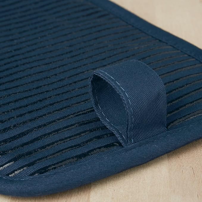 KitchenAid Beacon Two-Tone Non-Slip Pot Holder Set, Navy/Ink, 7"x10", 2 Piece