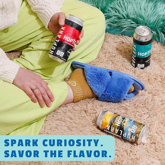 HOPLARK Sparkling HopTea – The Relax Pack – Calming Botanical Sparkling Tea Sampler with Chamomile, Hibiscus and Spruce Tips – Zero Calorie – Unsweetened – 12 Pack 16oz Cans