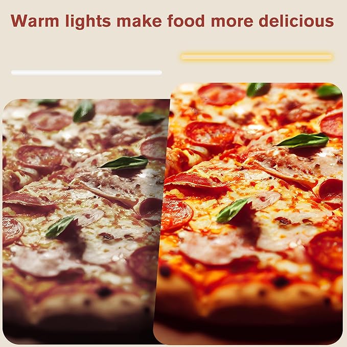 Whalefall 3-Tier Food Warmers Countertop, 27 inch Commercial Warm for Food Pizza Warmer w/ 3D Heating with Stainless Frame Sliding Glass Doors Pastry Display Case for Buffet Restaurant,Red