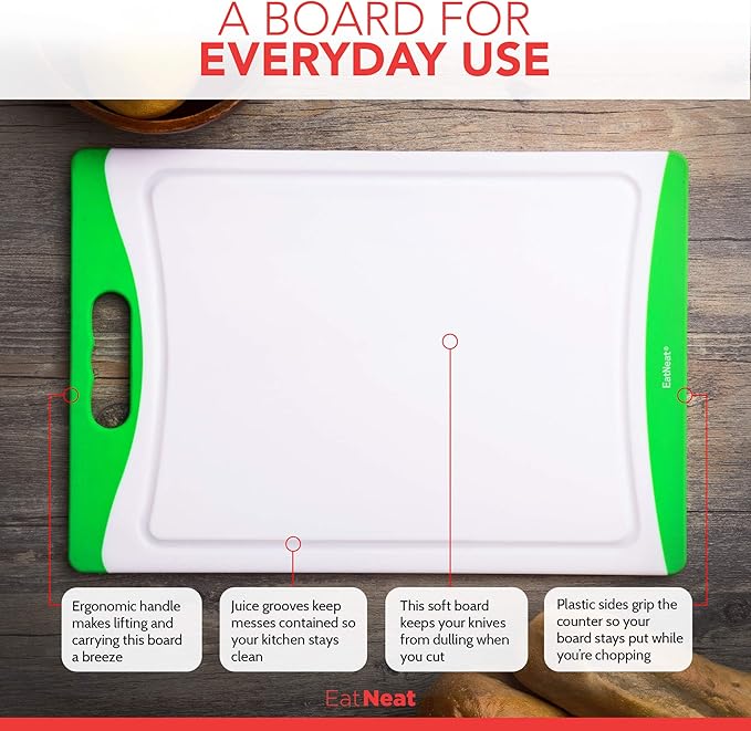 EatNeat 12-Piece Knife Set – Chef, Bread, Carving, Utility & Paring Knives with Sheaths, Sharpener & Cutting Board – Non-Stick Stainless Steel, Ergonomic, Dishwasher Safe – Ideal for Home, RV & Gift