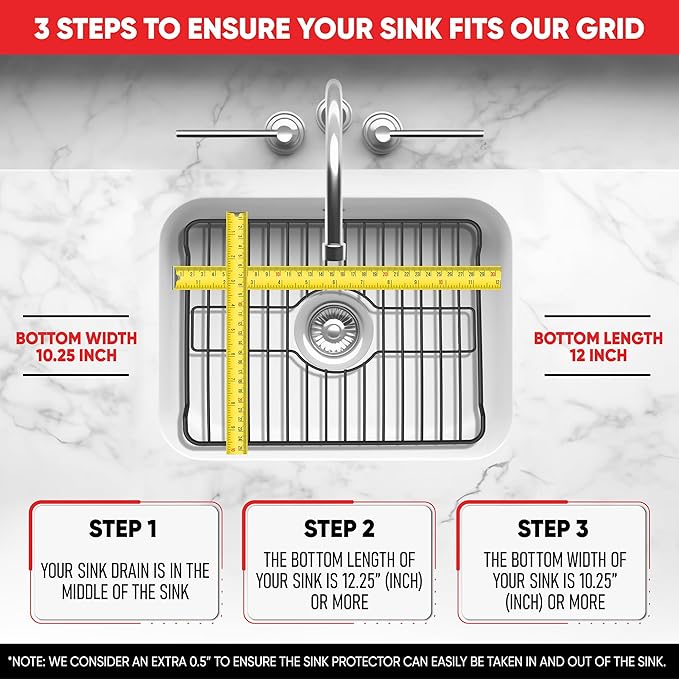 Better Houseware Sink Protectors for Kitchen Sink, Protective Metal Grid, 12x10.25x1 inches, White Kitchen Sink Mat to Shield Sink Base from Scratches, Rust-Resistant Coating, 2 pack, S