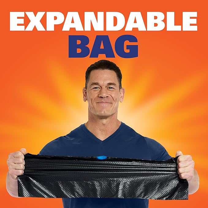 Hefty Ultra Strong Trash Bags 13 Gallon Black | Tall Kitchen | Drawstring Closure | Odor Control | Clean Burst Scent | 40 Bags, Pack of 6