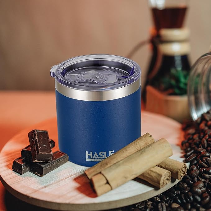 HASLE OUTFITTERS 10oz Insulated Tumblers with Lid and Straw,Stainless Steel Tumbler Travel Coffee Mug,Double Wall Reusable Tumbler Cup for Iced and Hot Drinks(Navy，1 Pack)