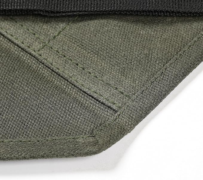 Heavy Duty Waxed Canvas Knife Roll Bag, Portable Chef Knife bag, Durable (Army Green)