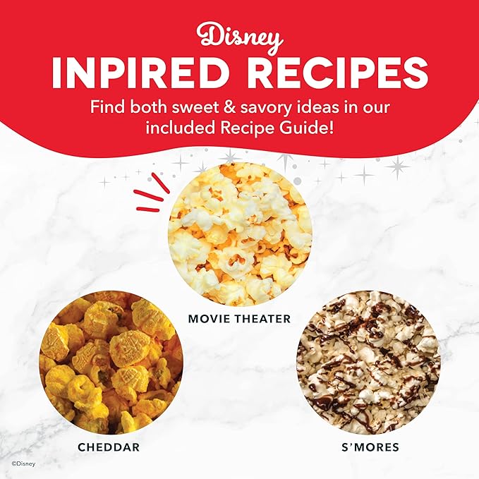 Disney Dash Fresh Pop Popcorn Maker - Oil-Free, Air Popcorn Popper - With Measuring Cup & Recipe Guide - Perfect for Movie Nights - 16 Cups, Mickey & Minnie Design