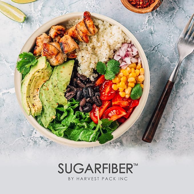 [500 COUNT]Harvest Pack PFAS FREE 32oz Round Paper Bowls, Compostable Heavy-Duty Eco-Friendly Disposable Bagasse Large Soup Bowls, sugarcane made for Meal Prep Takeout Dinnerware, Microwave Safe