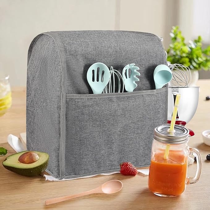 Stand Mixer Cover,Kitchen Mixer Cover Compatible With 5-8 Quart Kitchenaid Hamilton Mixers,Pioneer Woman Kitchen Mixer Cover for Stand Mixer With Pockets,Kitchen Aid Mixer Assecories