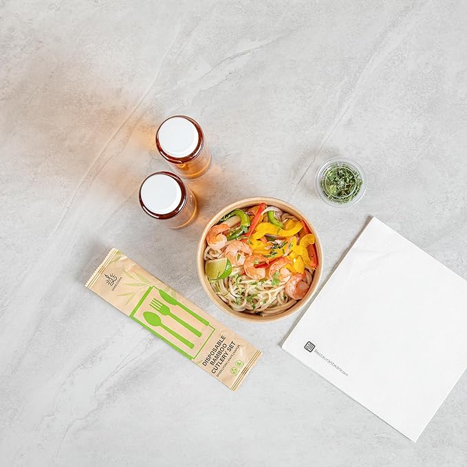 Restaurantware Paper Food Containers 50 Pack Of 25 oz Disposable Round Kraft Salad Bowls BPI-Certified Compostable Stackable Greaseproof Meal Prep Take Out Containers For Soups, Snacks And Desserts