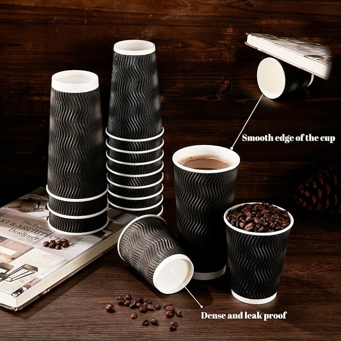 Lamosi 12 oz Disposable Coffee Cups - Image 4