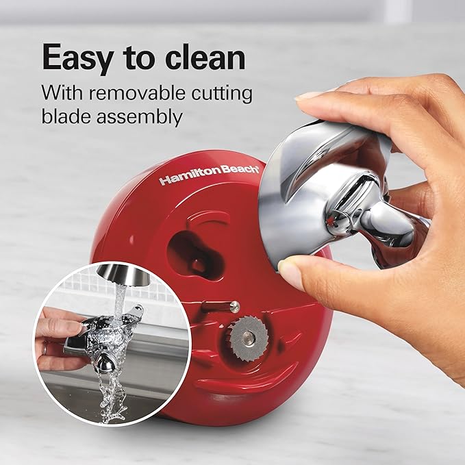 Hamilton Beach Electric Can Opener | Cordless | Rechargeable | Hands-Free Operation | Removable Blade | Red | Pack of 2