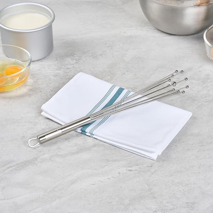 Restaurantware-German Standard 12.6 Inch Ball Whisks, 24 Dishwashable Kitchen Whisks - Ergonomic Handle, Durable, Stainless Steel Manual Egg Beater, Suitable For Whisking, Stirring, Mixing, Beating