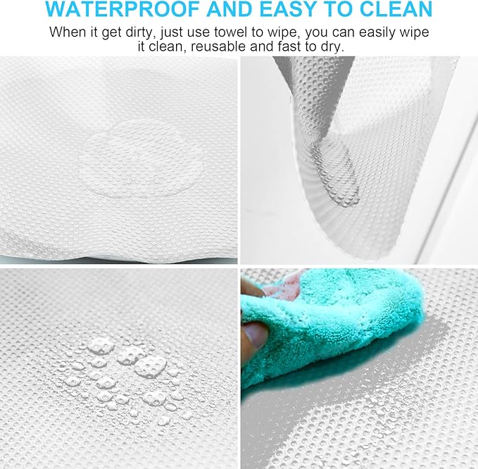 8 PCS Refrigerator Mats, EVA Refrigerator Liners for Shelves Washable Can Be Cut Fridge Shelf Liner Waterproof Fridge Pads Mat Drawer Table Placemats (Clear)