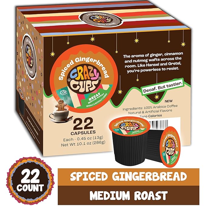 Crazy Cups Spiced Gingerbread DECAF 22ct
