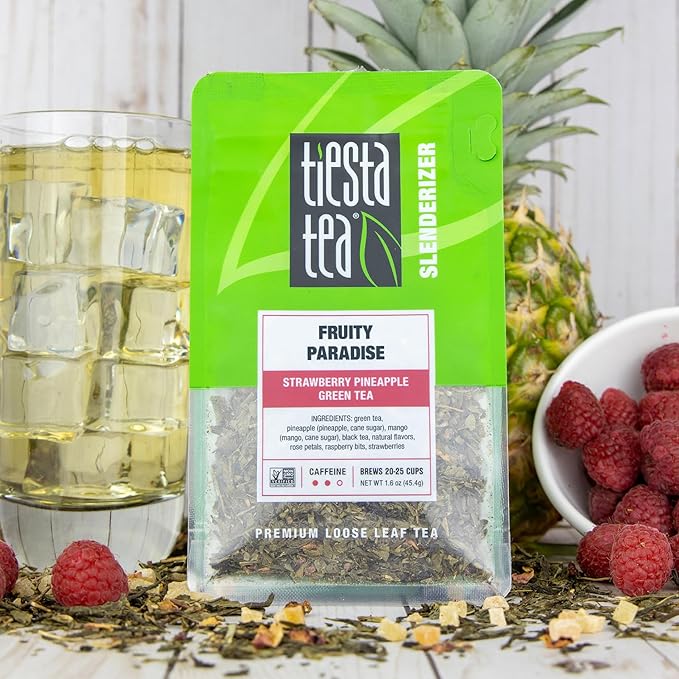 Tiesta Tea - Fruity Loose Leaf Tea Gift Box, Loose Leaf, Medium Caffeinated Variety Pack, Make Hot & Iced, 3 Pouches of Assorted Blends with Green, Blueberry Fruit & Hibiscus Fruit Blend