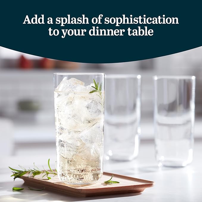 Libbey Polaris Tumbler Glasses, Axis, 17.75-ounce, Set of 8