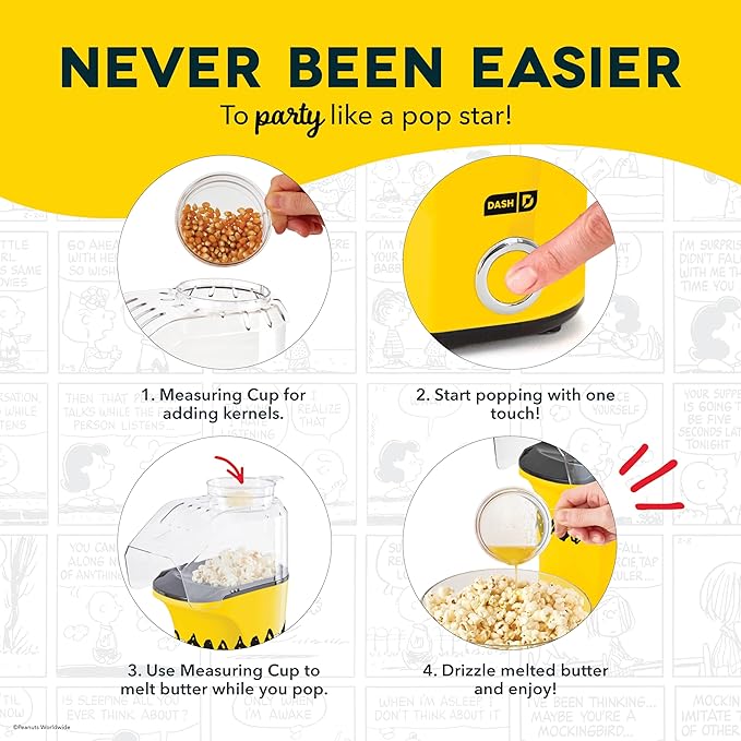 Peanuts x Dash Fresh Pop Popcorn Maker