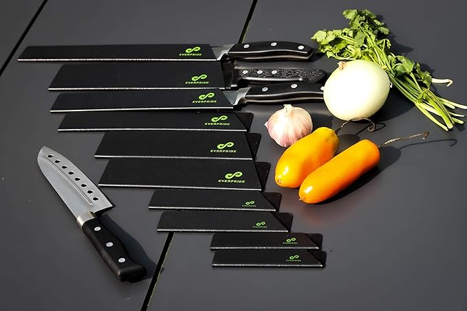 EVERPRIDE Chef Knife Sheath Set (10-Piece Set) Universal Blade Edge Cover Guards for Chef’s and Kitchen Knives – Durable, BPA-Free, Felt Lined, Sturdy ABS Plastic – Knives Not Included