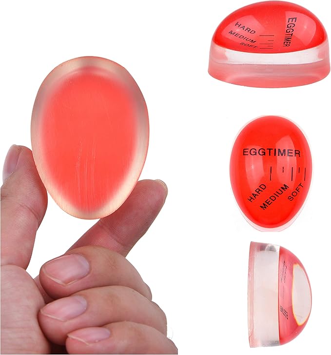 Kare & Kind Egg Timer 2X Pack - Color Changing Indicator - Soft, Medium and Hard Boiled Eggs - Heat Sensitive - Safe Durable Kitchen Aid - Gift and Home Use