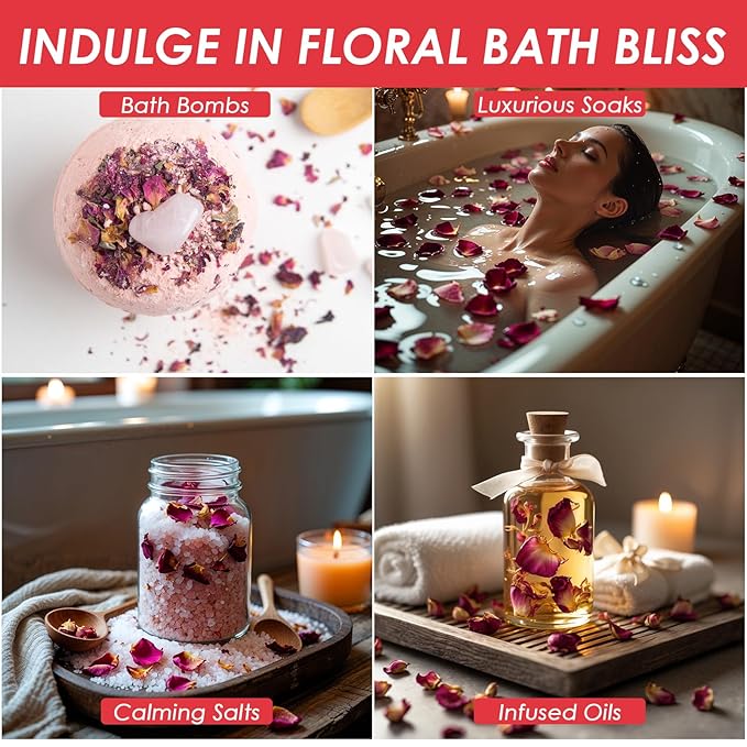 Cure Wid Pure Certified Organic Dried Rose Petals 1oz Food-Grade Edible Rose Petals for Tea,Cocktails,Baking,Skincare & DIY - Sun-Dried,Non-GMO,Gluten & Chemical-Free Edible Flowers in Resealable Bag