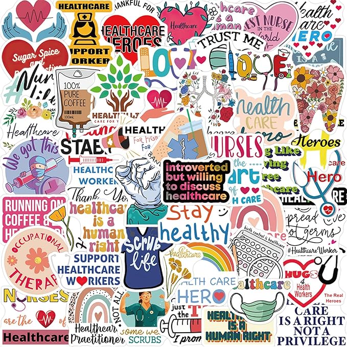 50 Pcs Health Care Stickers Doctor Nurse Sticker Medical Science Equipment - Image 7