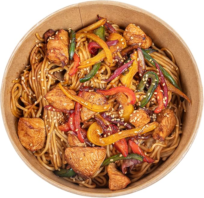 Restaurantware Compostable Paper Food Containers 50 Pack Of 50 oz BPI-Certified Round Kraft Salad Bowls Disposable Grease-Resistant Meal Prep Take Out Containers For Ice Creams, Soups, Snacks