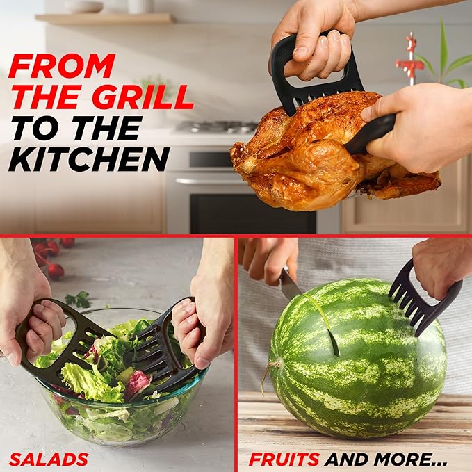 Alpha Grillers Meat Shredder Claws - BBQ Smoker Accessories Grilling Gifts for Men - Stocking Stuffers for Men - White Elephant Gifts Useful Ideas - Grill Tools for Pulled Pork